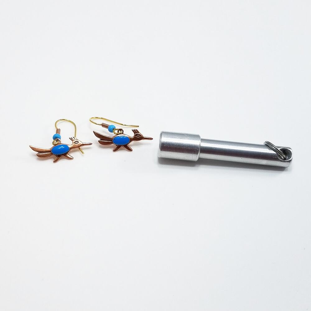 Vintage Roadrunner Solid Copper Earrings, Bells T… - image 7